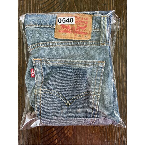 Levis 510 Skinny Jeans Men 30x32 Light Wash Distressed Raw Hem Side Seam Y2K - Picture 10 of 10